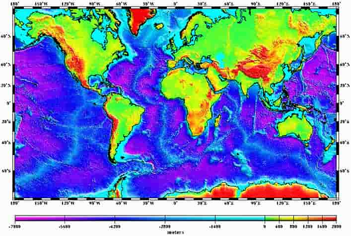 خريطة تضاريس العالم ملونة pdf