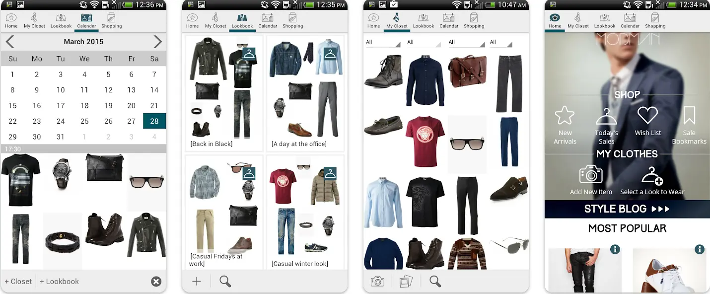 # تطبيق Mod Man لتنسيق الوان الملابس للرجال