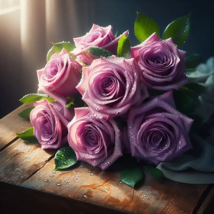 باقة مميزة من صور الورد الجوري البنفسجي